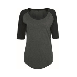 T-shirt femme baseball manches 3/4 vierge ou à personnaliser - Express et pas cher