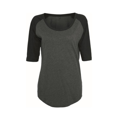 T-shirt femme baseball manches 3/4 vierge ou à personnaliser - Express et pas cher
