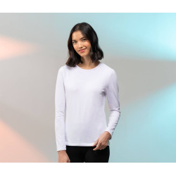 Tee-shirt stretch femme manches longues personnalisé