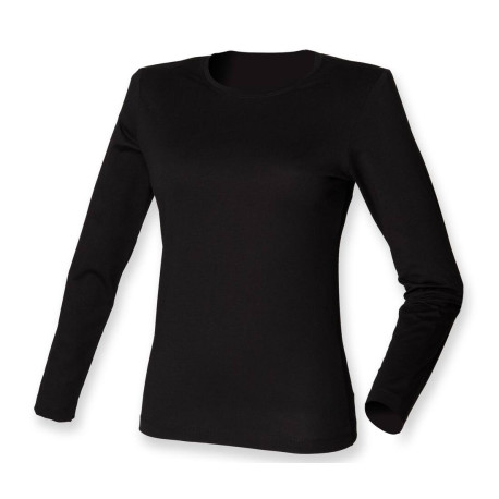 Tee-shirt stretch femme manches longues personnalisé