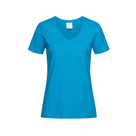 T-shirt femme col V vierge ou à personnaliser - Express et pas cher
