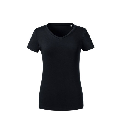 T-shirt organique col V femme vierge ou à personnaliser - Express et pas cher