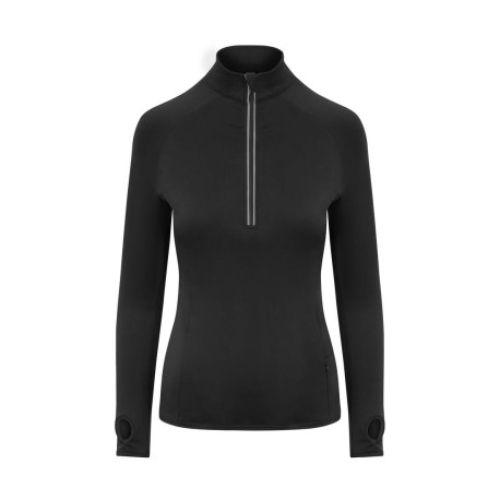 T-shirt de sport femme col zippé vierge ou à personnaliser - Express et pas cher