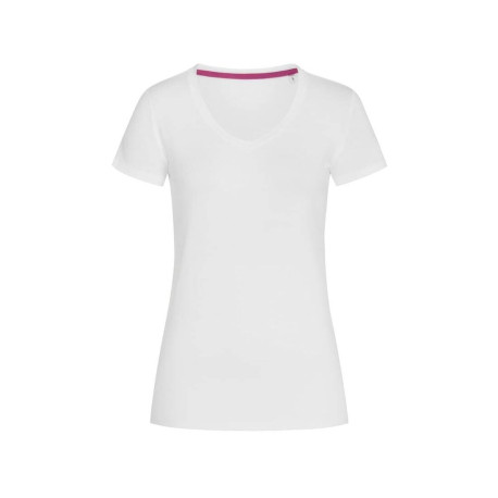 T-shirt femme col V vierge ou à personnaliser - Express et pas cher