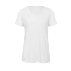 Tee-shirt col V femme Tri-blend vierge ou à personnaliser - Express et pas cher